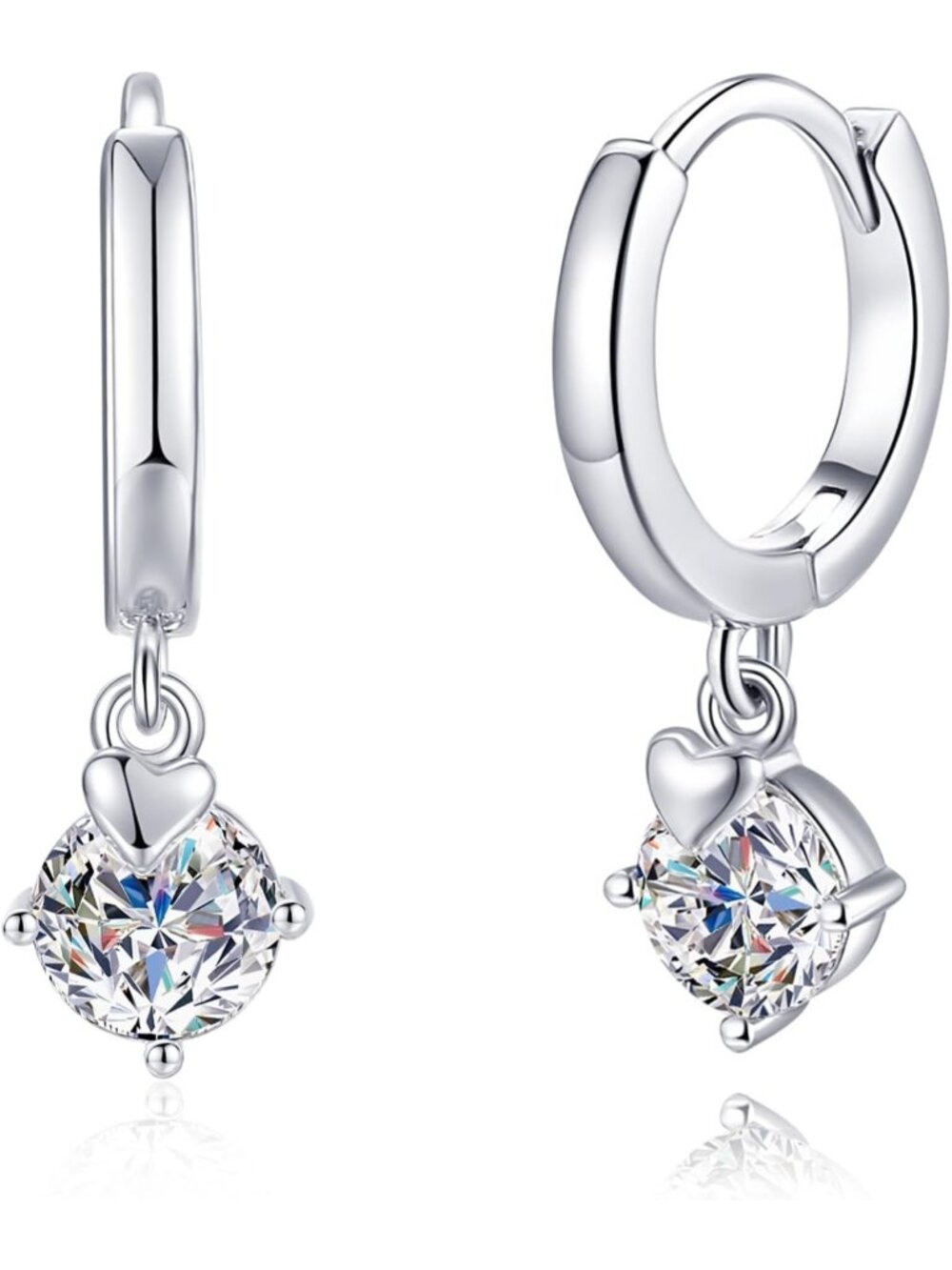 Elegant Moissanite Drop Dangle Earrings, 1CT Huggie Hoops for Women